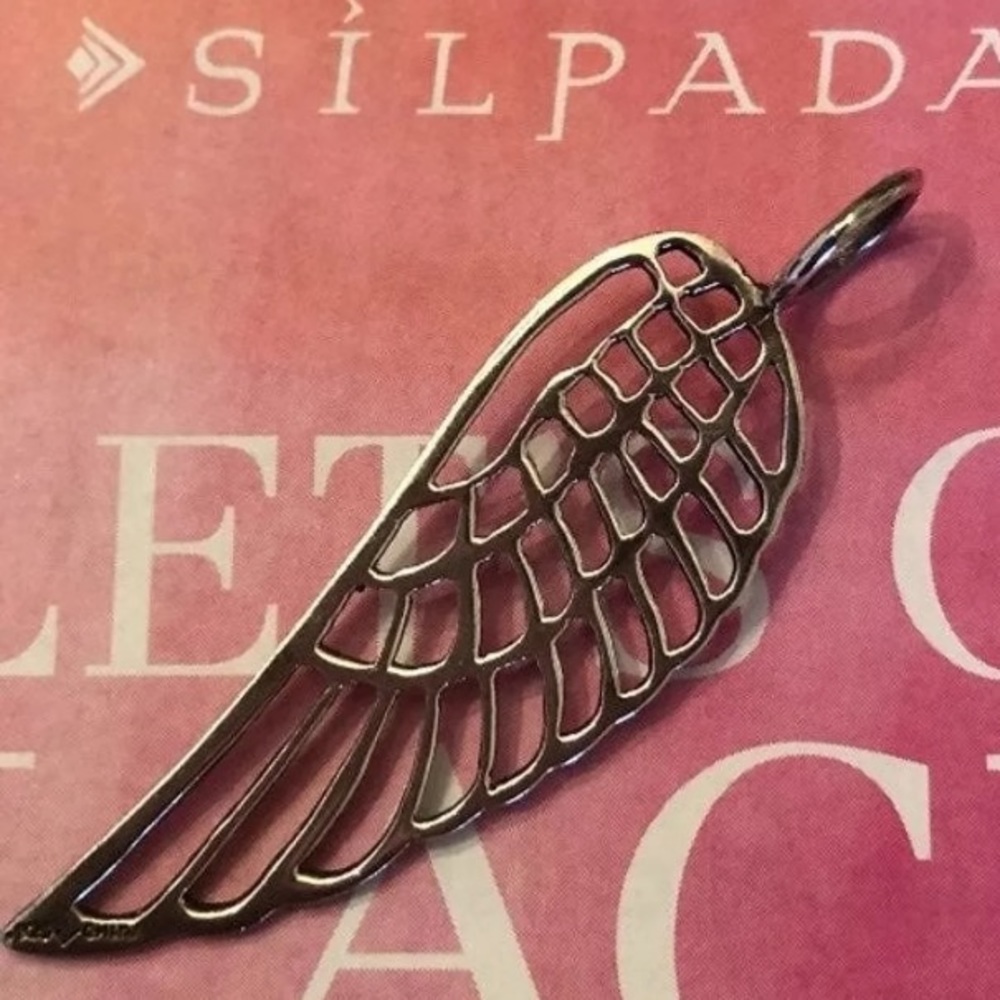 Rare Vintage Silpada Sterling Silver Free Bird Angel Wing Pendant S3527